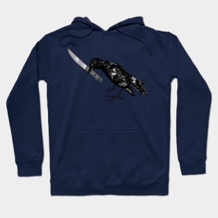 Crow with Knife Hoodie